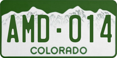 CO license plate AMD014