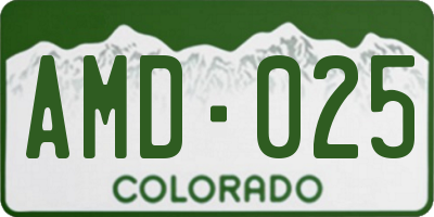 CO license plate AMD025