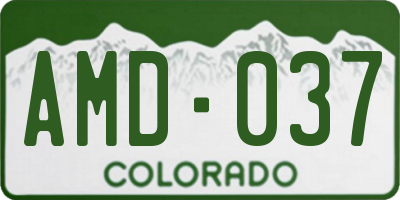 CO license plate AMD037