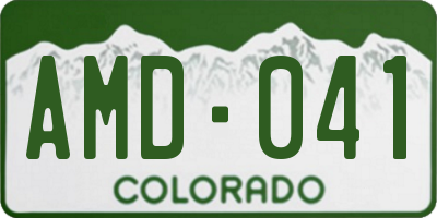 CO license plate AMD041