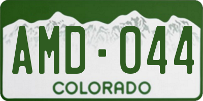 CO license plate AMD044