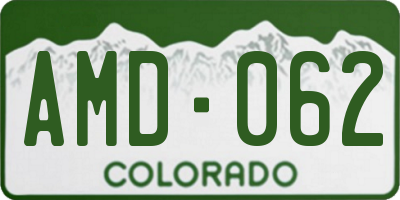 CO license plate AMD062