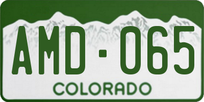 CO license plate AMD065