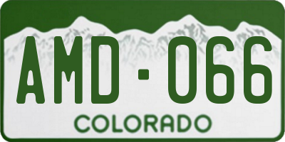 CO license plate AMD066