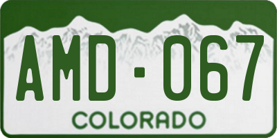 CO license plate AMD067