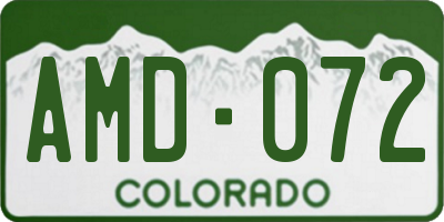 CO license plate AMD072