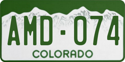 CO license plate AMD074
