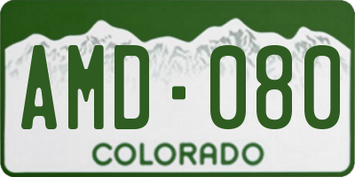 CO license plate AMD080