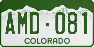 CO license plate AMD081