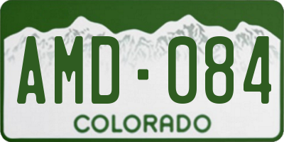CO license plate AMD084