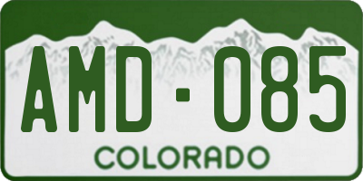 CO license plate AMD085