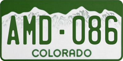 CO license plate AMD086