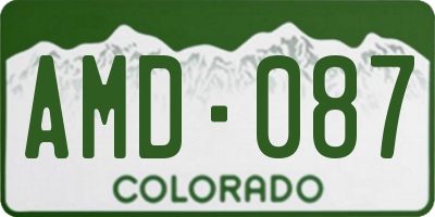 CO license plate AMD087