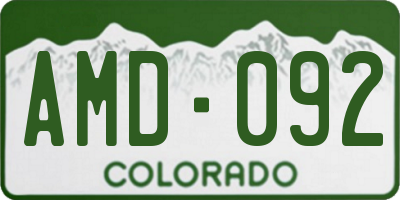 CO license plate AMD092