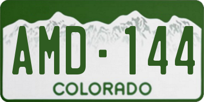 CO license plate AMD144