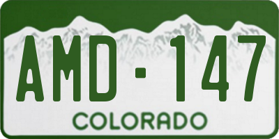 CO license plate AMD147