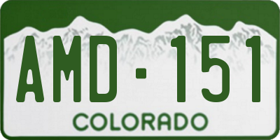 CO license plate AMD151