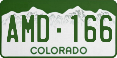 CO license plate AMD166