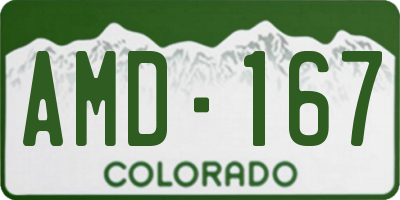 CO license plate AMD167