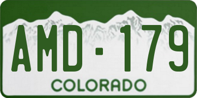 CO license plate AMD179