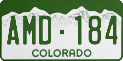 CO license plate AMD184