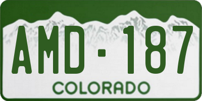 CO license plate AMD187