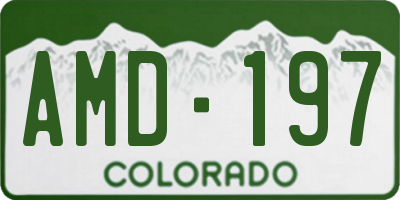 CO license plate AMD197