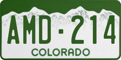 CO license plate AMD214