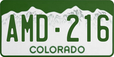 CO license plate AMD216