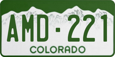 CO license plate AMD221