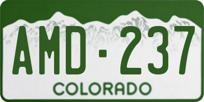 CO license plate AMD237