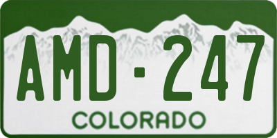 CO license plate AMD247
