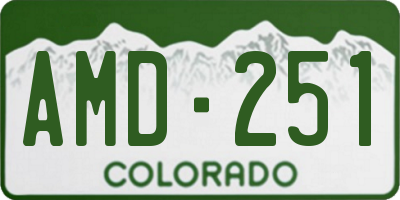 CO license plate AMD251