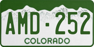 CO license plate AMD252