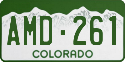 CO license plate AMD261