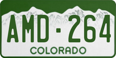 CO license plate AMD264