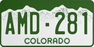 CO license plate AMD281
