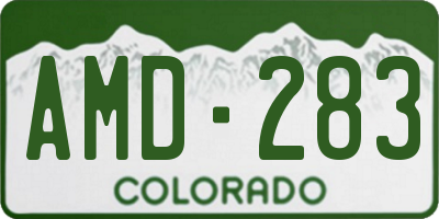 CO license plate AMD283