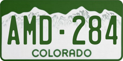 CO license plate AMD284