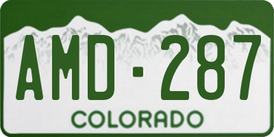 CO license plate AMD287