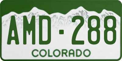 CO license plate AMD288