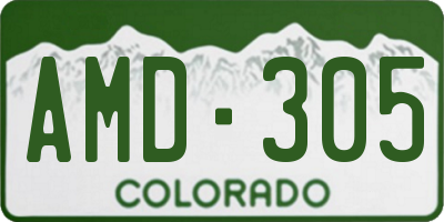 CO license plate AMD305