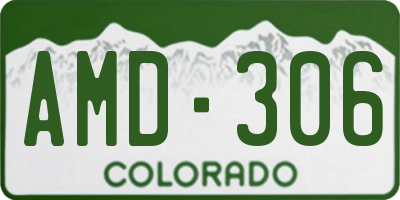 CO license plate AMD306