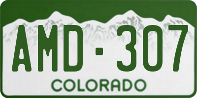 CO license plate AMD307