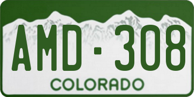 CO license plate AMD308