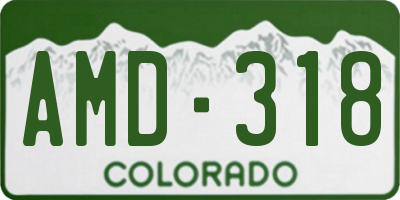 CO license plate AMD318