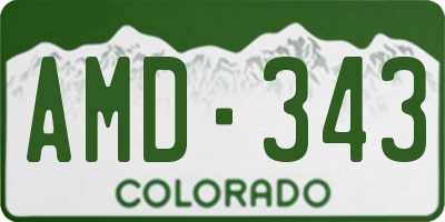 CO license plate AMD343