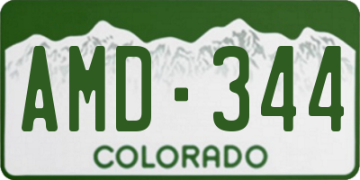 CO license plate AMD344