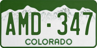 CO license plate AMD347
