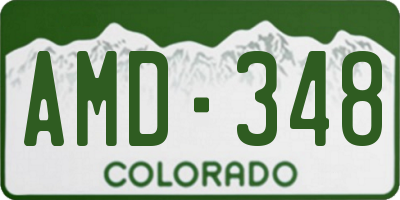 CO license plate AMD348